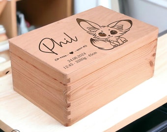 Caja de recuerdos de madera personalizada grabada / nacimiento de regalo de bebé / caja de madera personalizada, niños y bebés / caja de memoria / caja de regalo WB028
