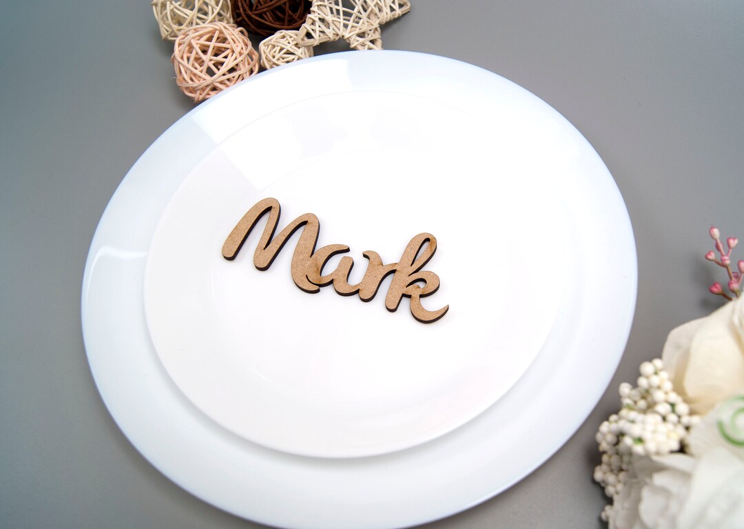 Wooden Place Settings Names Wooden Wedding Sign Wedding Etsy