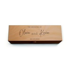 Personalisierte Wein - Champagner Box | Erinnerungsbox | Hochzeit Box aus Holz | Geschenkbox | Erinnerungsbox W043