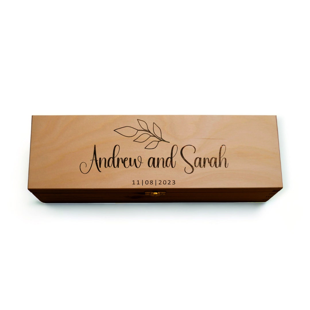 Personalized Wine - Champagne Box | Memory Box | Wooden Wedding Box ...