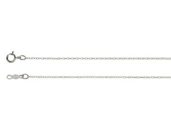 May include: A delicate silver-colored chain necklace with a lobster clasp closure. The chain is thin and appears to be made of small, interconnected links. The necklace is displayed against a white background, highlighting its simple elegance.