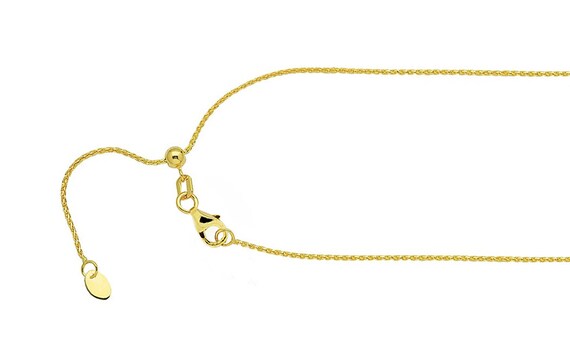14K White Gold 1mm Wheat Chain with Lobster Clasp Necklace