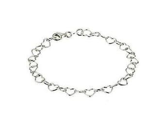 Goldia Sterling Silver 2mm Fancy Heart Link Anklet Goldia Sterling Silver 2mm Fancy Heart Link Anklet