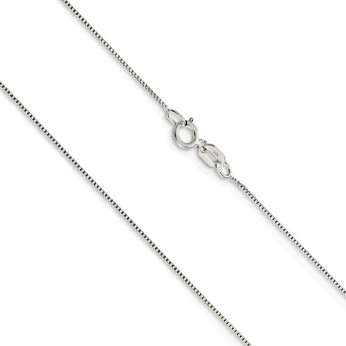 Mens Womens 10K Real White Gold Box 1MM Italian Chain Necklace 16" 24" 