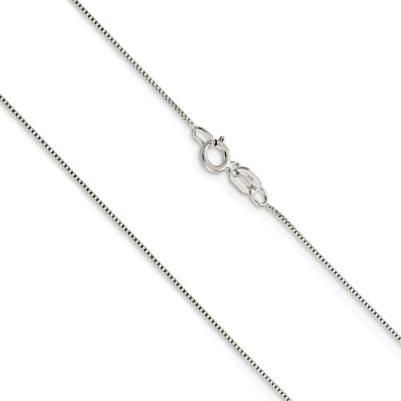 10K White Gold Box Chain .7mm Wide 14 