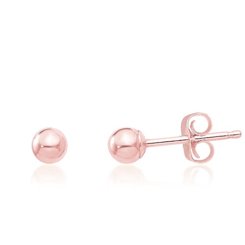 10K Rose Gold Ball Stud Earrings 3mm 4mm 5mm 6mm 7mm or Etsy