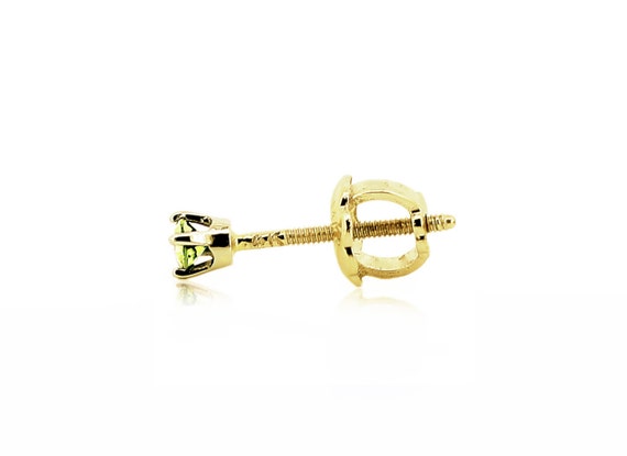 Baby Girls 14K jaune or blanc pierre cœur Vis Arrière Clous Post Boucles d/'oreilles petites
