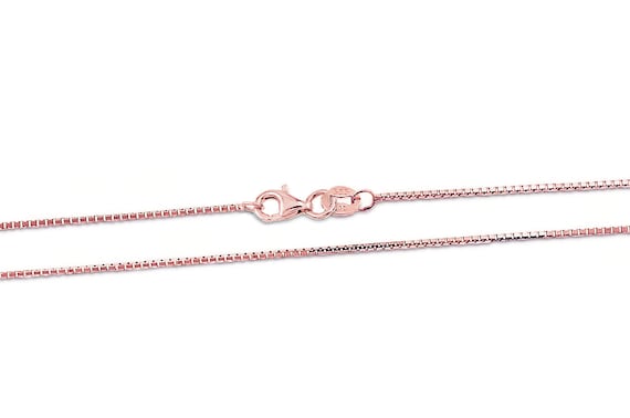 14K Rose Gold Box Chain .85mm Wide 16 18 20 or 24 Inch Necklace