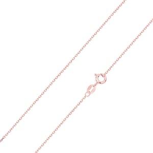 14K Rose Gold Cable Chain, Rose Gold Diamond Cut Cable Chain .85mm wide 16&quot;, 18&quot;, 20&quot;, 22&quot; or 24 Inch Necklace, Spring Ring Clasp