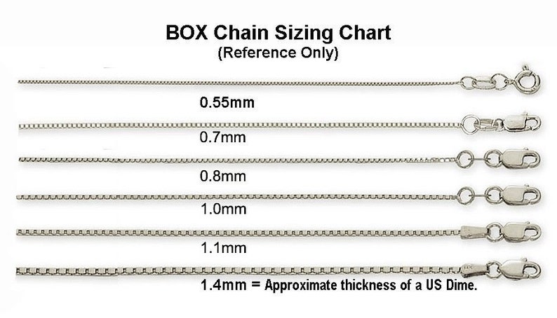 10K White Gold Box Chain .7mm wide 14 16. | Etsy