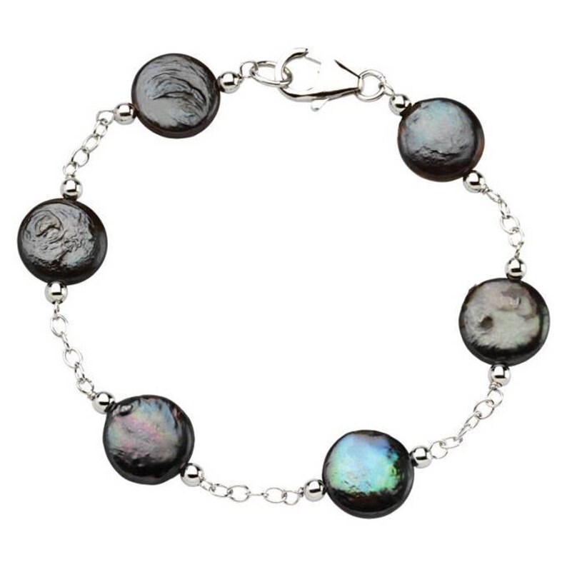 Genuine Black Fresh Water Pearl Bracelet w/ 925 silver Genuine Black Fresh Water Pearl Bracelet w/ 925 silver