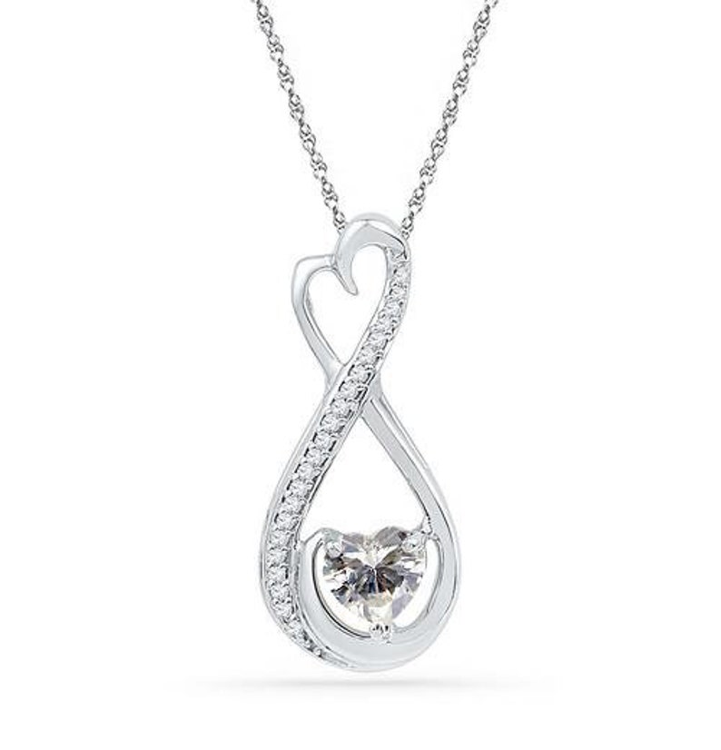 925 Sterling Silver Hollow Infinity Love Circle CZ Diamante Necklace Pendant <3 925 Sterling Silver Hollow Infinity Love Circle CZ Diamante Necklace Pendant <3