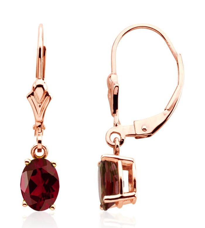 Rose gold garnet sale earrings