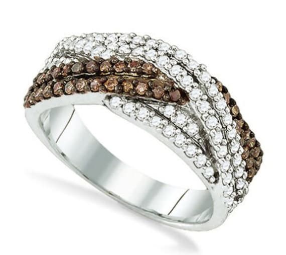 Sterling silver chocolate diamond rings clearance
