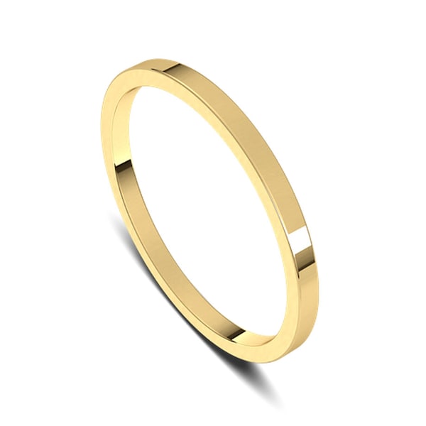 Solid Gold Band Polished Flat Engagement, Anniversary, Wedding Band 1.5mm Wide, 10K or 14K White Gold, Yellow Gold or Rose Gold Narrow Ring