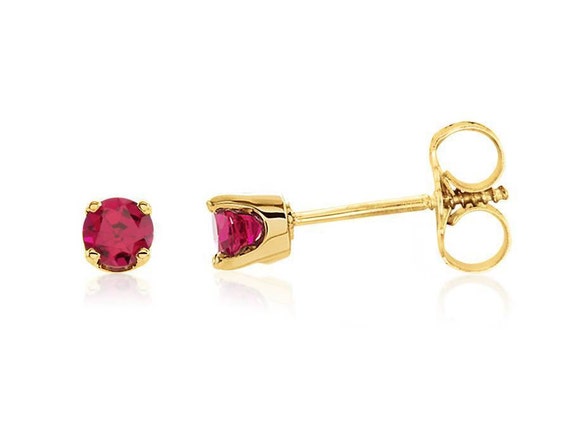 14k Yellow Gold 3mm Round Genuine Birthstone Screwback Earrings 14k Yellow Gold 3mm Round Genuine Birthstone Screwback Earrings
