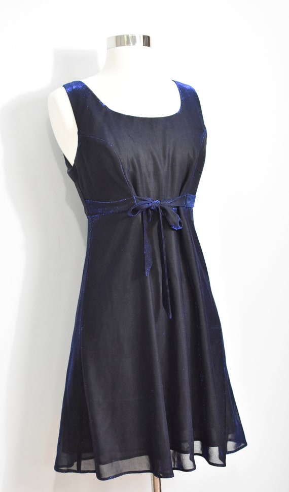 All That Jazz Black/Blue Iridescent Mini Dress - image 7