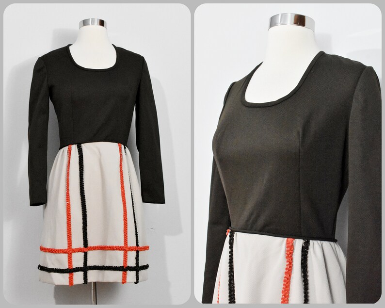 Gay Gibson BrownTanOrange 70s Dress