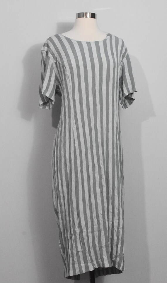 Dawn Joy Fashions Minty Green Striped 90s Dress - image 4