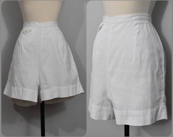 Jantzen Short taille haute années 50 blanc