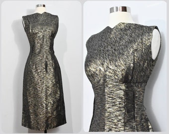 Metallic Gold 50s Wiggle Dress