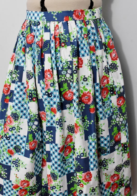 Floral Patchwork 70s Skirt - image 6