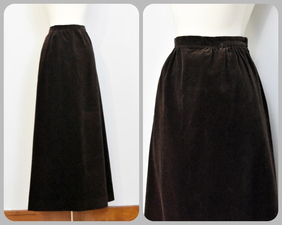 Nelly De Grab Brown Velvet Maxi Skirt