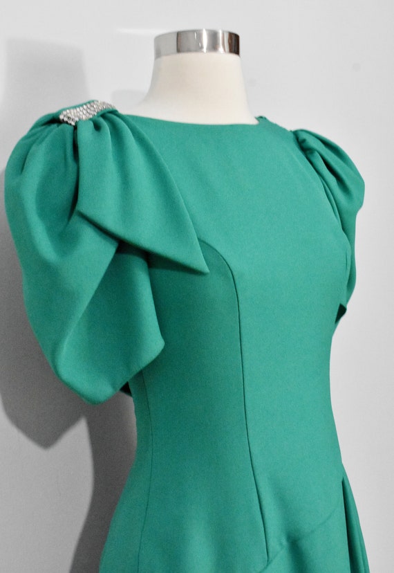 Alfred Angelo Green 80s Cocktail Dress - image 6