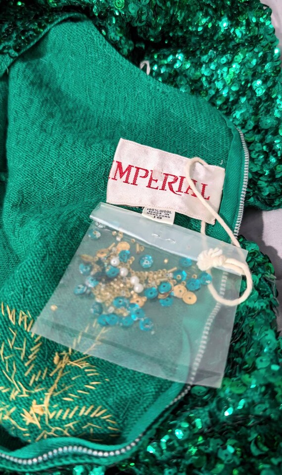 Imperial 60s Green Sequin Dress With Gold Bead & Sequin Flower Design - Etsy