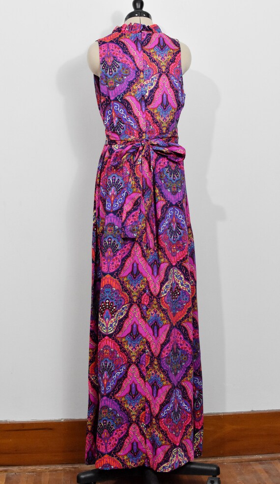 60s Psychedlic Neon Maxi Dress - image 4