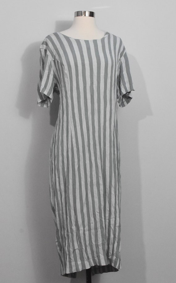 Dawn Joy Fashions Minty Green Striped 90s Dress - image 5