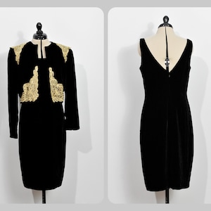 Nipon Night Black Velvet Dress & Jacket