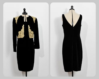 Nipon Night Black Velvet Dress & Jacket
