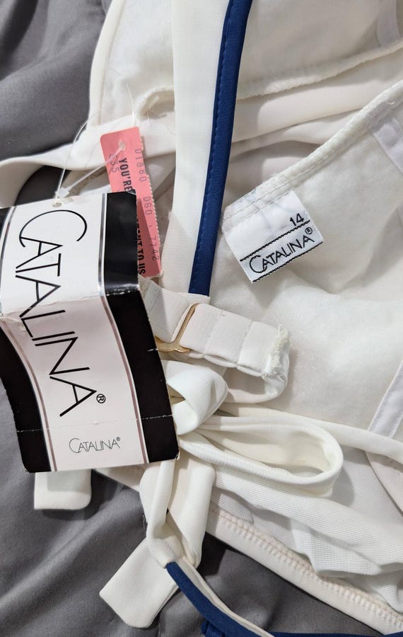 Catalina White Bikini with Blue Accents NOS - Gem