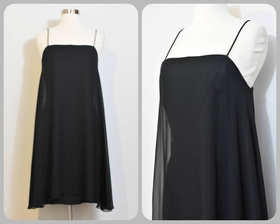 60s Wiggle/Trapeze Slip Little Black Dress