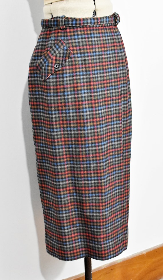 Century of Boston Rainbow Plaid Wool Skirt - image 6