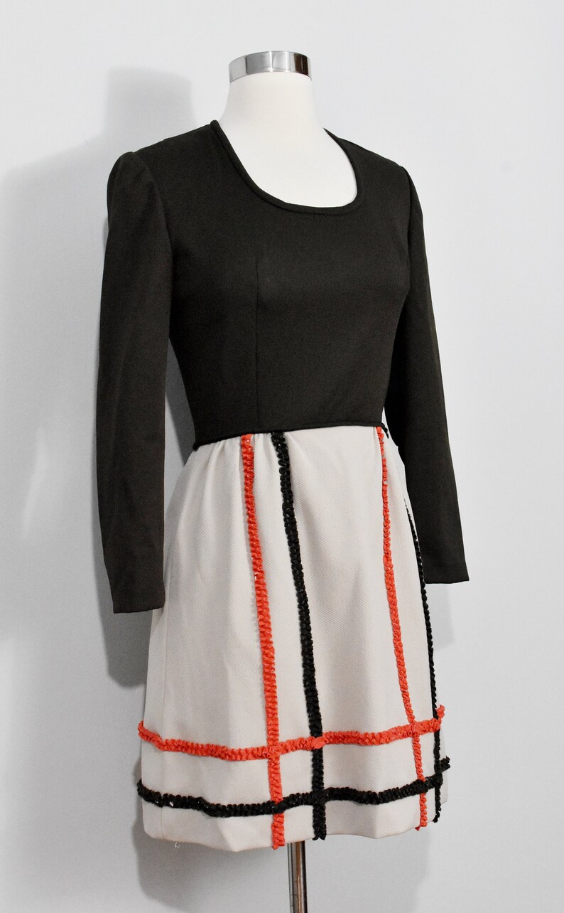 Gay Gibson BrownTanOrange 70s Dress