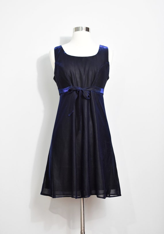 All That Jazz Black/Blue Iridescent Mini Dress - image 2