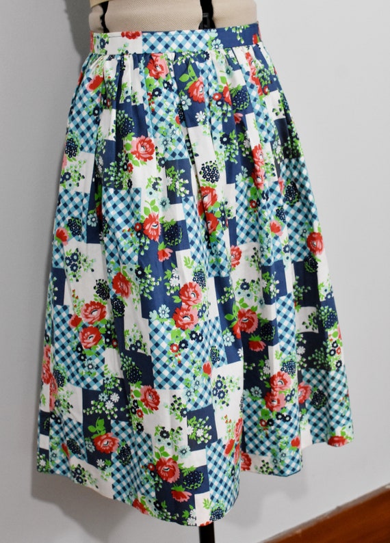 Floral Patchwork 70s Skirt - image 7