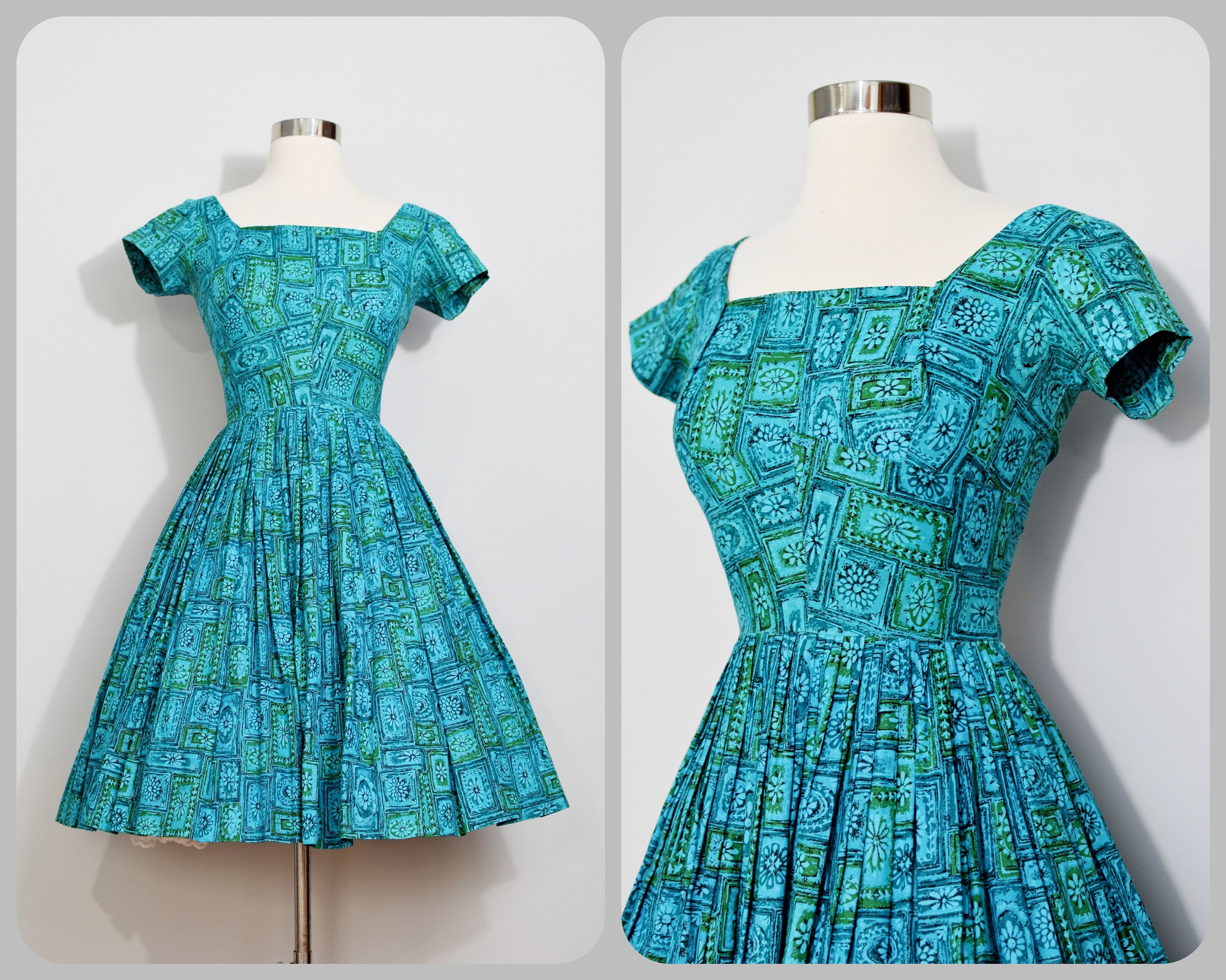 teal 50s dress