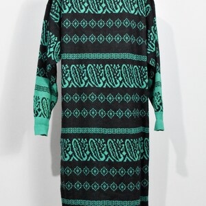 Lauren Steele 80s Green/Black Sweater Dress image 4