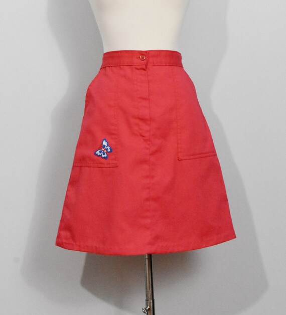 Sweet Orr Red Butterfly Applique Mini Skirt - image 2