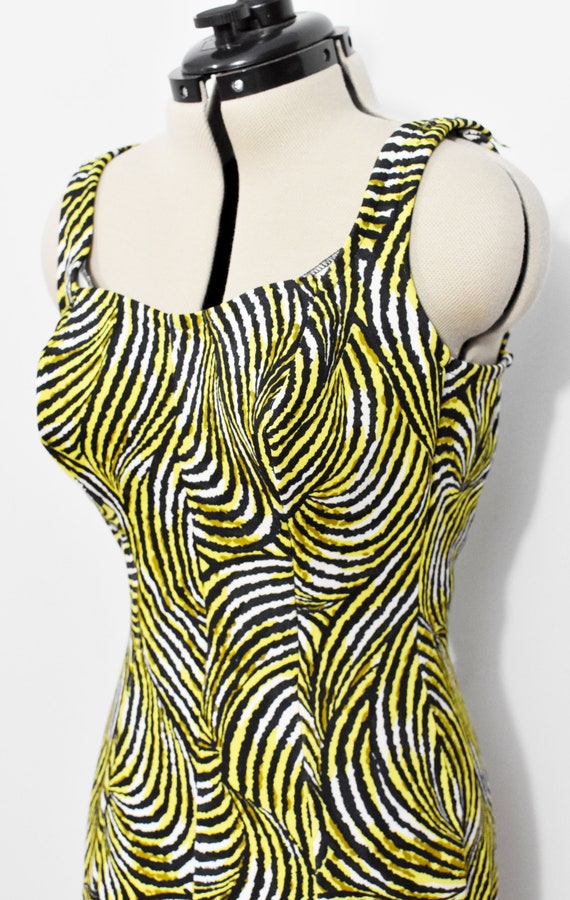 Robby Len 60s Animal Print Black/White/Yellow Str… - image 5