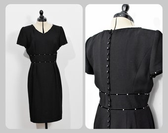 Robe de cocktail noire des années 90 Donna Morgan