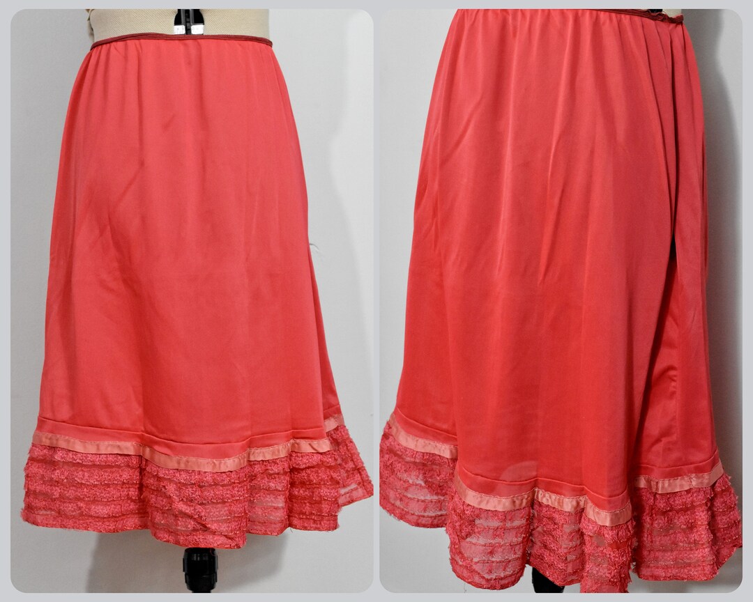 Red Half Slip With Ruffle Hem Etsy