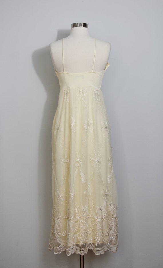 Frank Usher Buttercup Yellow Embroidered 70s Maxi… - image 4