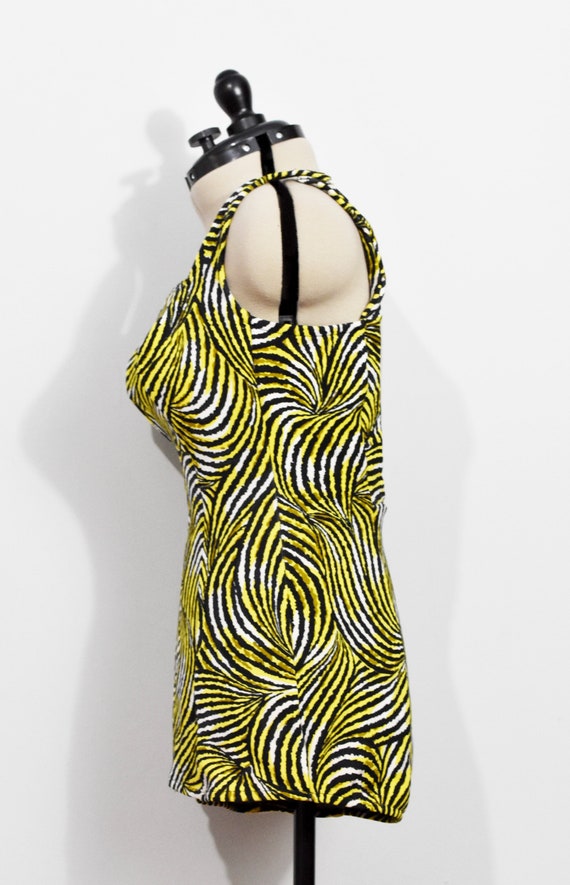 Robby Len 60s Animal Print Black/White/Yellow Str… - image 3