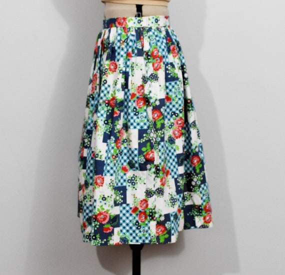 Floral Patchwork 70s Skirt - image 4