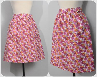 Pink and Orange Flower Child Mini Skirt