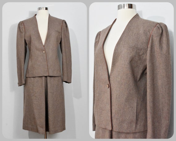 Forecaster of Boston Brown Wool 80s 2 Piece Suit - image 1